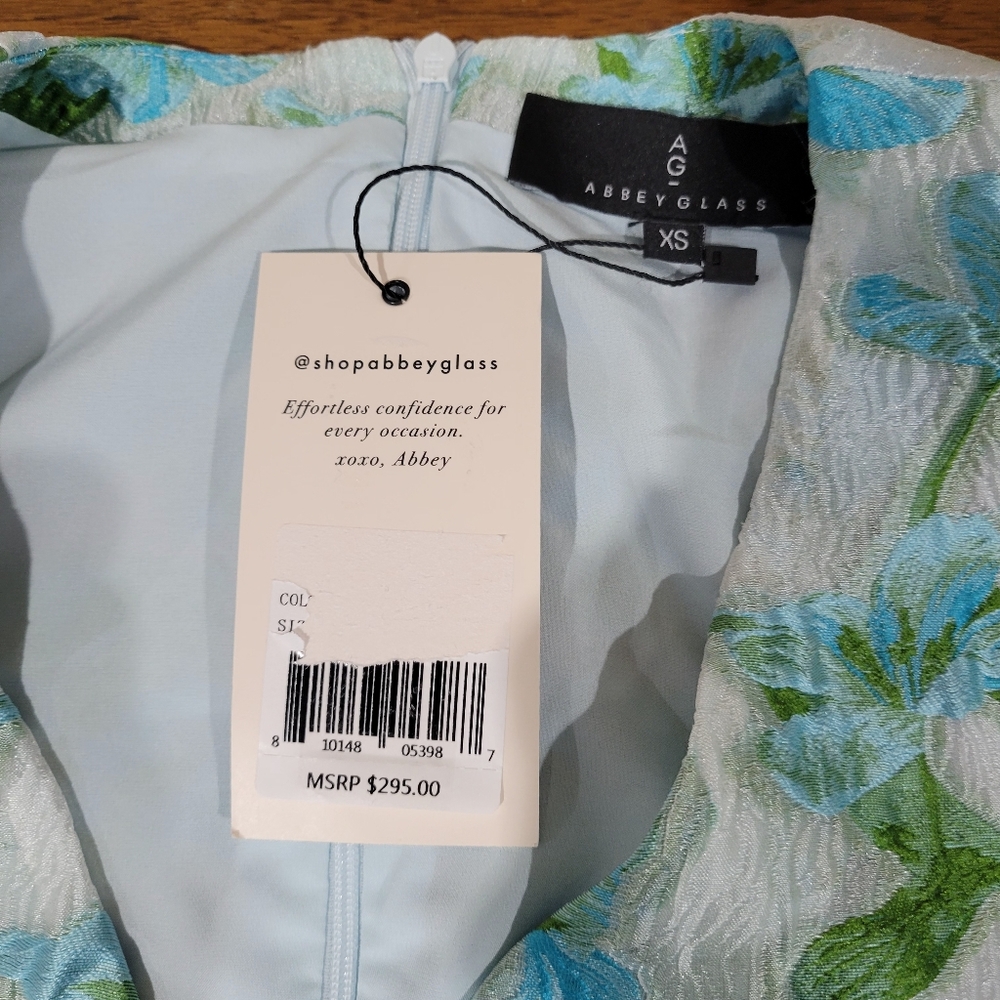 New Abbey Glass Brooke Gown Tropical Organza Size XS - Picture 11 of 13